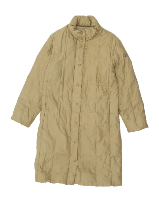 SERGIO TACCHINI Womens Padded Coat UK 16 Large Beige Cardigan Sweater Pullover