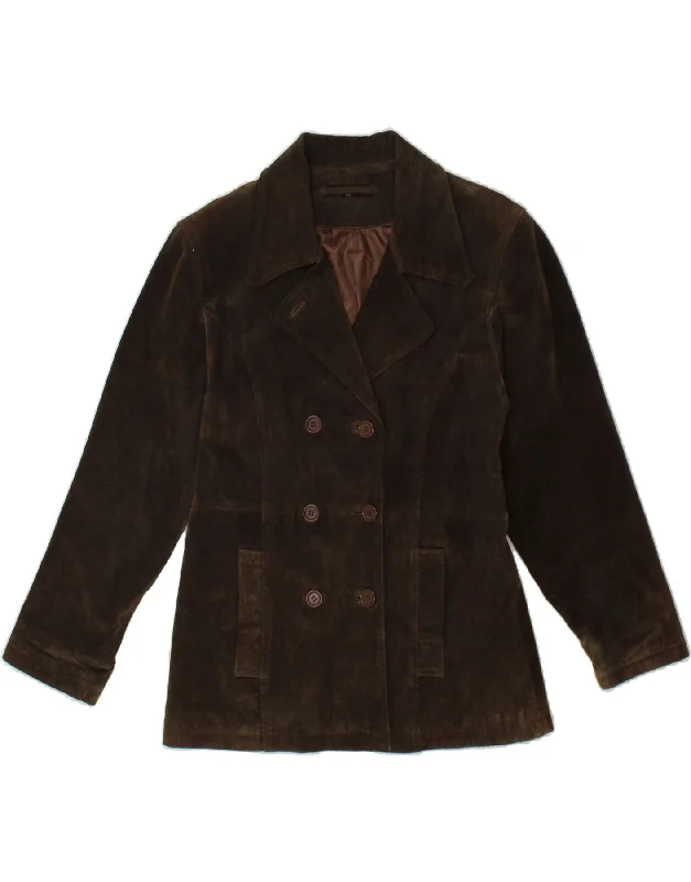 RABERG Womens Suede Double Breasted Coat EU 38 Medium Brown Leather Suede Jacket Faux Fur Jacket Puffer Jacket RABERG Womens Suede Double Breasted Coat EU 38 Medium Brown Leather Suede Jacket Faux Fur Jacket Puffer Jacket
