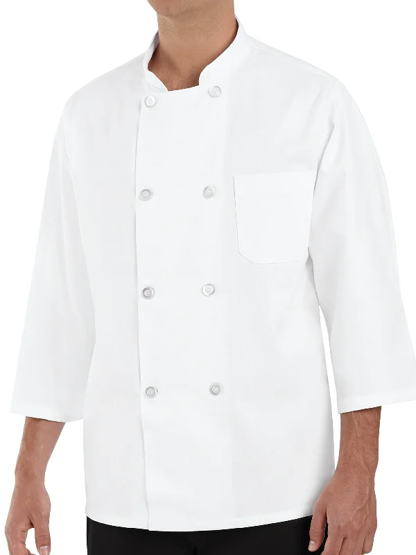Unisex Three-Quarter Sleeve 30" Chef Coat Chenille Brocade Lace