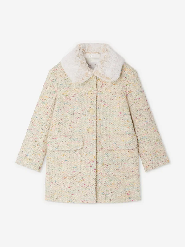 Girls Gloriane Lon Coat in Multicolour Trapeze Tunic Caftan