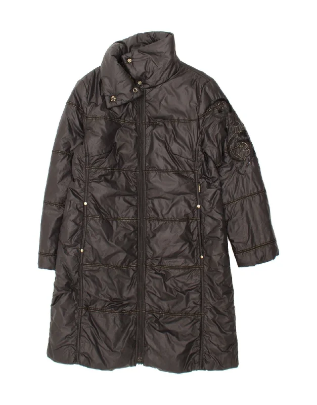 CAPPOPERA Womens Graphic Padded Coat IT 48 XL Black Polyester Square Neck One-Shoulder Off-the-Shoulder CAPPOPERA Womens Graphic Padded Coat IT 48 XL Black Polyester Square Neck One-Shoulder Off-the-Shoulder