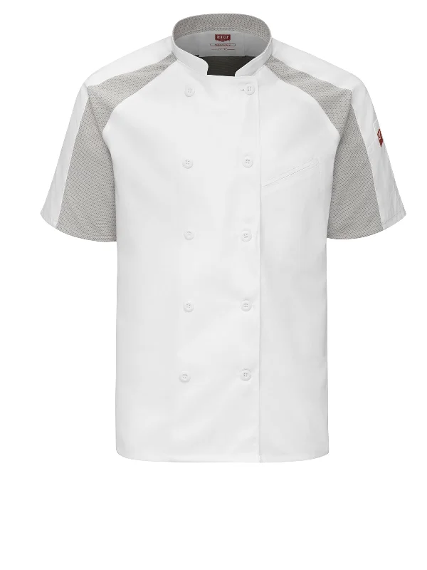 Men's Airflow Raglan Chef Coat with OilBlok Hook-and-Loop Buckled Tied