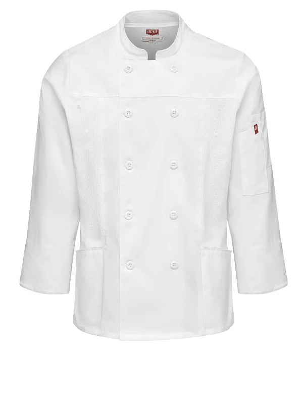 Women's Deluxe Airflow Chef Coat Collared Crew Neck Turtle Neck