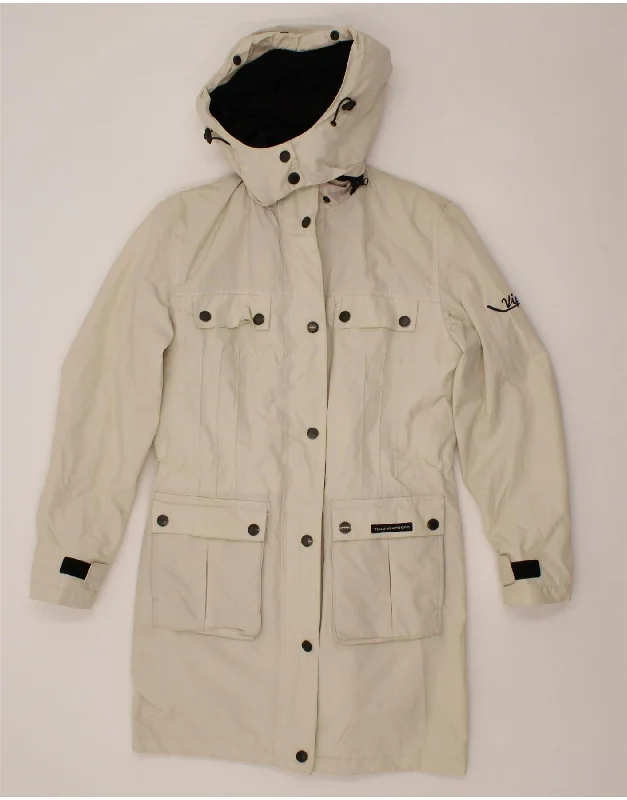 TUCANO URBANO Womens Hooded Windbreaker Coat UK 16 Large Off White Nylon Tailored Straight A-Line TUCANO URBANO Womens Hooded Windbreaker Coat UK 16 Large Off White Nylon Tailored Straight A-Line