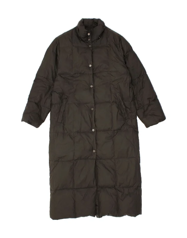 INVICTA Womens Padded Coat UK 16 Large Grey Nylon Herringbone Houndstooth Plaid