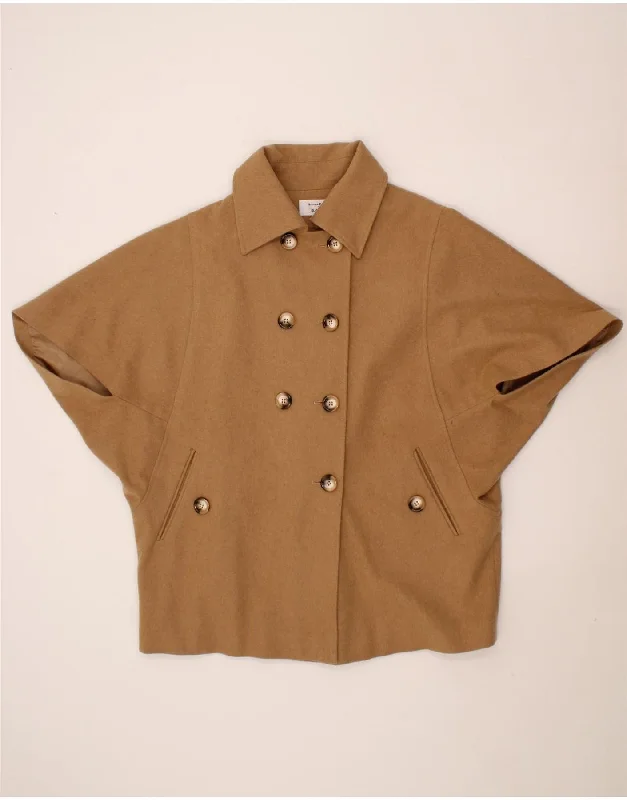 HELENE BERMAN Womens Short Sleeve Batwing Poncho Coat UK 14 Large Beige Cape Coat Herringbone Coat Tweed Coat HELENE BERMAN Womens Short Sleeve Batwing Poncho Coat UK 14 Large Beige Cape Coat Herringbone Coat Tweed Coat