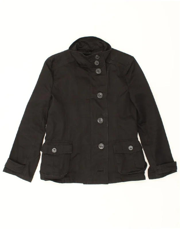MASSIMO DUTTI Womens Pea Coat UK 142Medium Black Polyester Appliqued Beaded Sequined MASSIMO DUTTI Womens Pea Coat UK 142Medium Black Polyester Appliqued Beaded Sequined