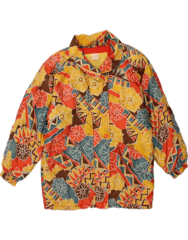 DOLOMITEN Womens Abstract Pattern Windbreaker Coat UK 18 XL Multicoloured Pockets Sleeves Lining DOLOMITEN Womens Abstract Pattern Windbreaker Coat UK 18 XL Multicoloured Pockets Sleeves Lining