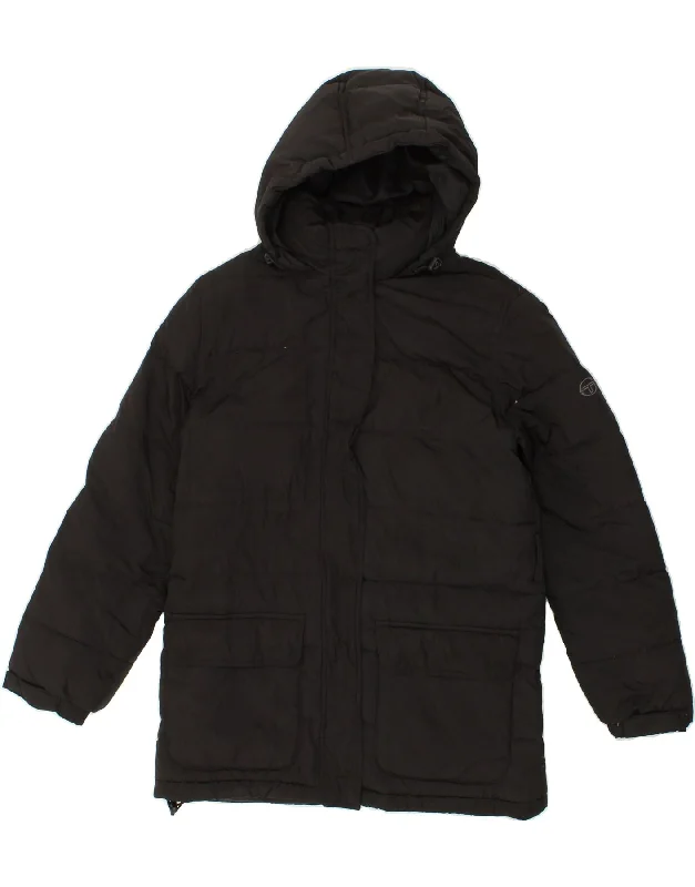 SERGIO TACCHINI Womens Oversized Hooded Padded Coat UK 10 Small Black Bodycon Sheath Shift SERGIO TACCHINI Womens Oversized Hooded Padded Coat UK 10 Small Black Bodycon Sheath Shift