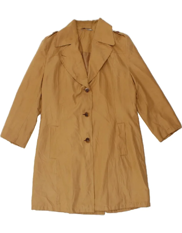 YESSICA Womens Trench Coat UK 12 Medium Brown Polyester Anorak Windbreaker Fleece