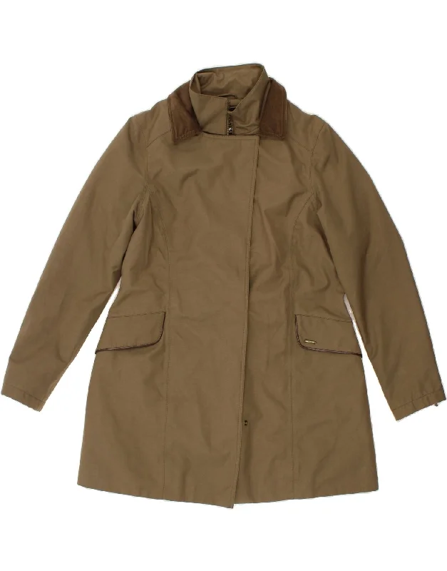 TOGGI Womens Windbreaker Coat UK 16 Large Khaki Cotton Nylon Polyester Spandex