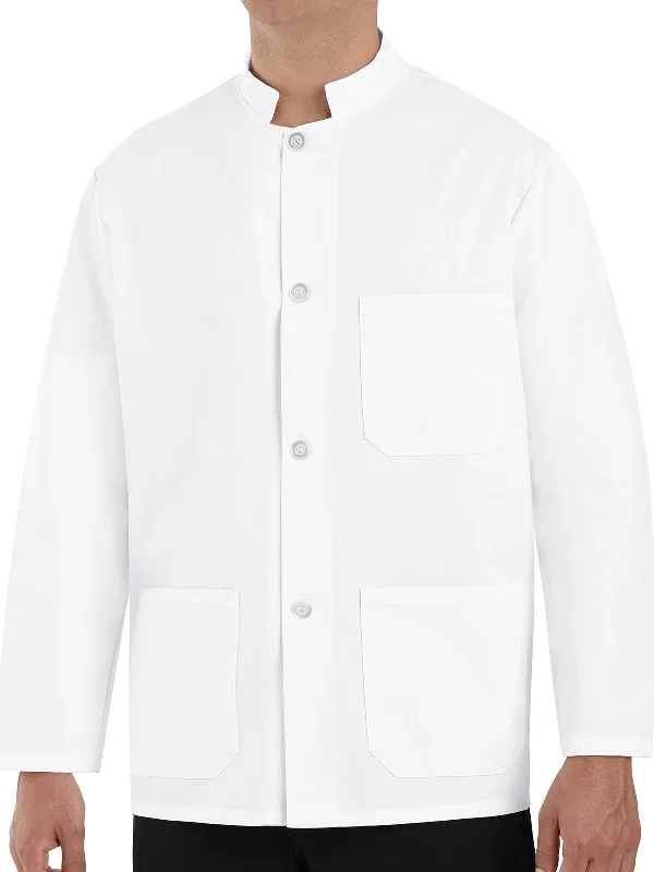 Unisex Military Collar 30" Chef Coat Mesh Canvas Denim