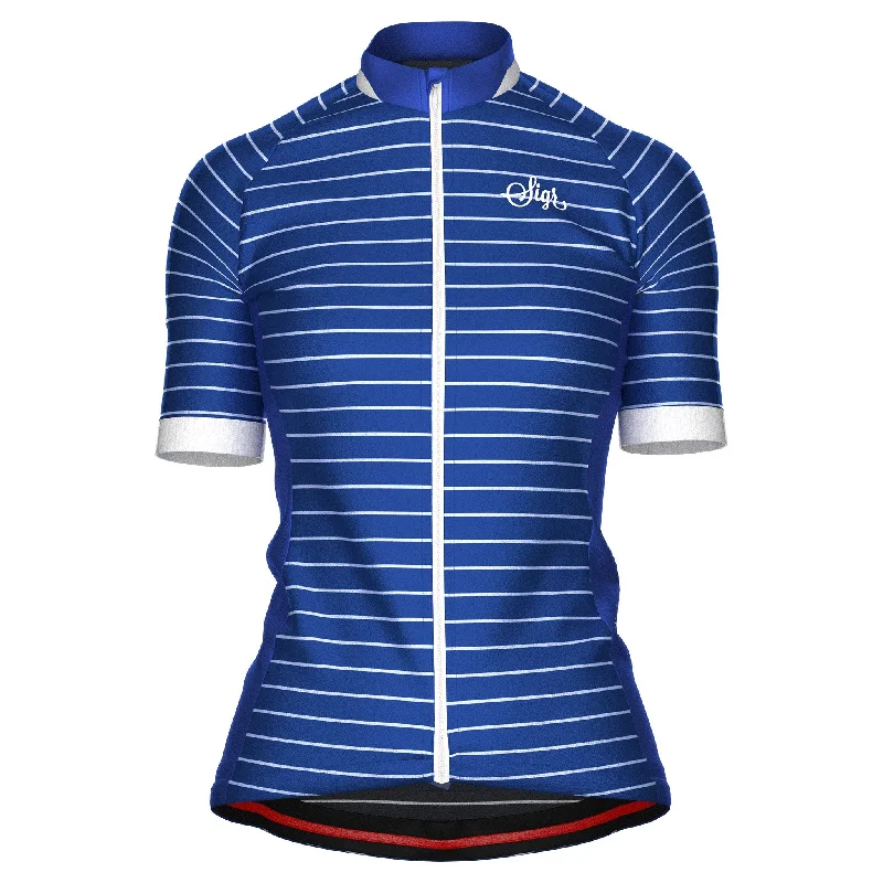 Blue Horizon Women's Cycling Jersey Linen Jersey Top