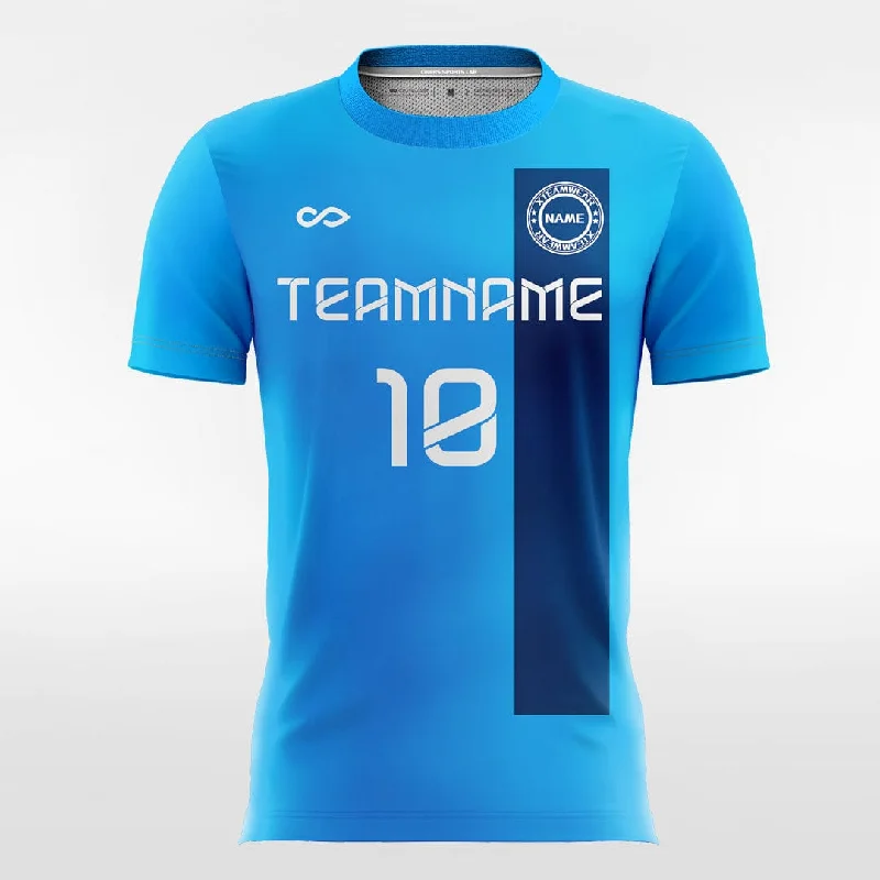 Cool Blue - Women Custom Soccer Jerseys Design Ribbon Turtle Neck Jersey Shirt