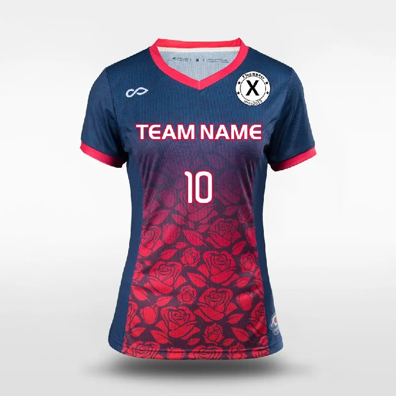 Blossom - Customized Womens Sublimated Performance Soccer Jersey Emerald Green Jersey Tee