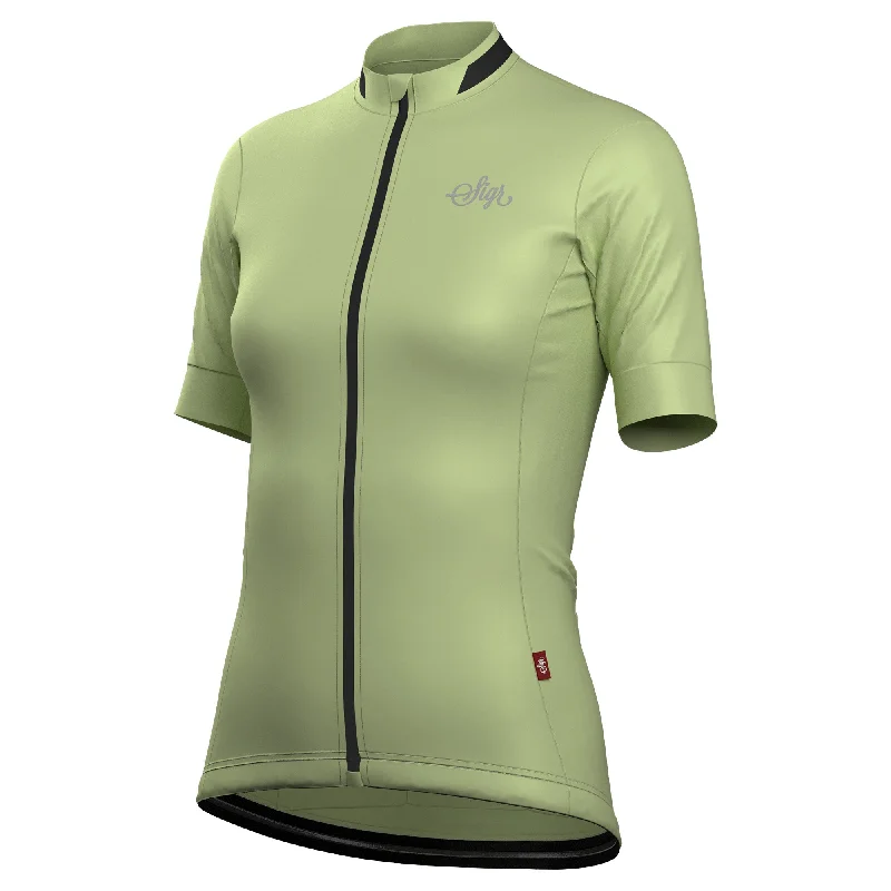 Daggkåpa Women's Green Cycling Jersey Retro Jersey Tee