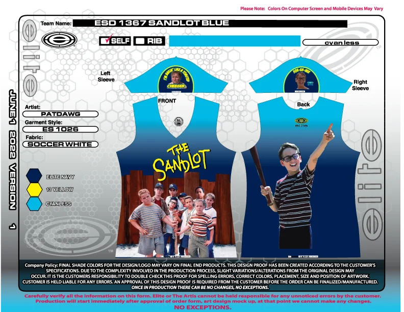 Elite Womens Jersey – Blue Sandlot Sophisticated Jersey Tee