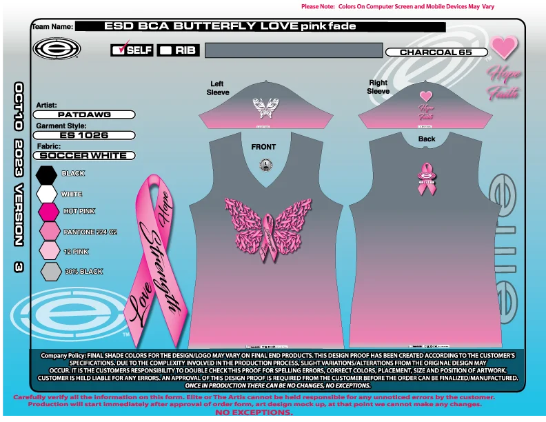 Elite Womens Jersey – ESD 1422 BCA Butterfly Women's Jersey Top