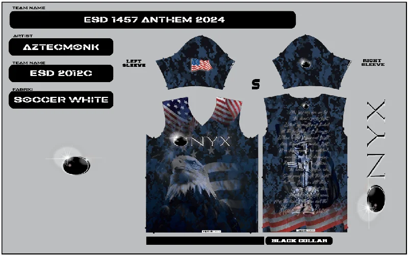 Onyx Womens Jersey – ESD 1457 ANTHEM Navy Blue Jersey Tee