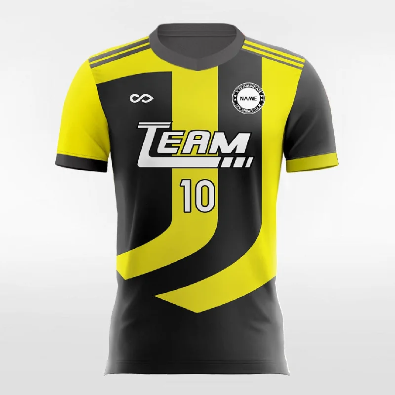 Fashion Yellow and Black - Women Custom Soccer Jerseys Design Beige Jersey Tee