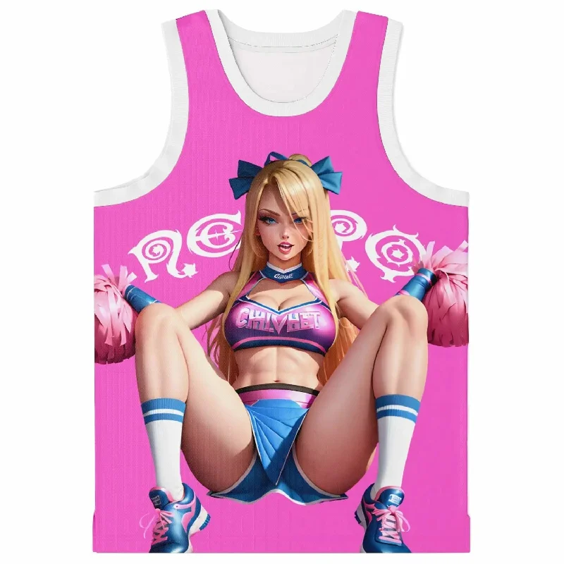 Necro - White Logo Blonde Cheerleader - Basketball Jersey Budget-Friendly Jersey Tee