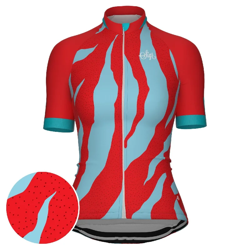 Fjällbäck Red - Cycling Jersey for Women Beige Jersey Tee