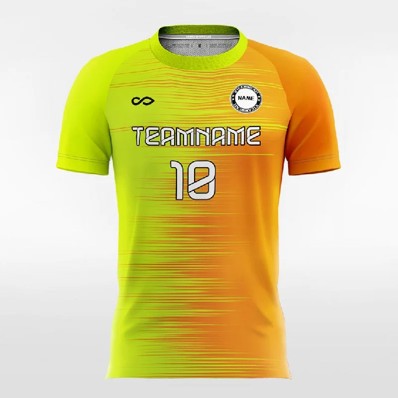 Gradient Color - Women Custom Soccer Jerseys Design Orange and Yellow Emerald Green Jersey Tee