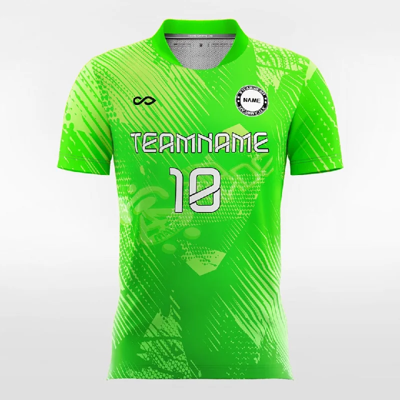 Green Graphic - Women Custom Soccer Jerseys Design Neon Striped Jersey Top
