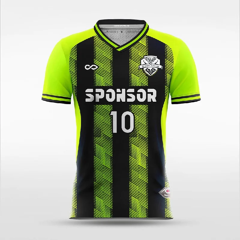Green Vertical Stripe - Women Custom Soccer Jerseys Raglan Trendy Jersey Shirt