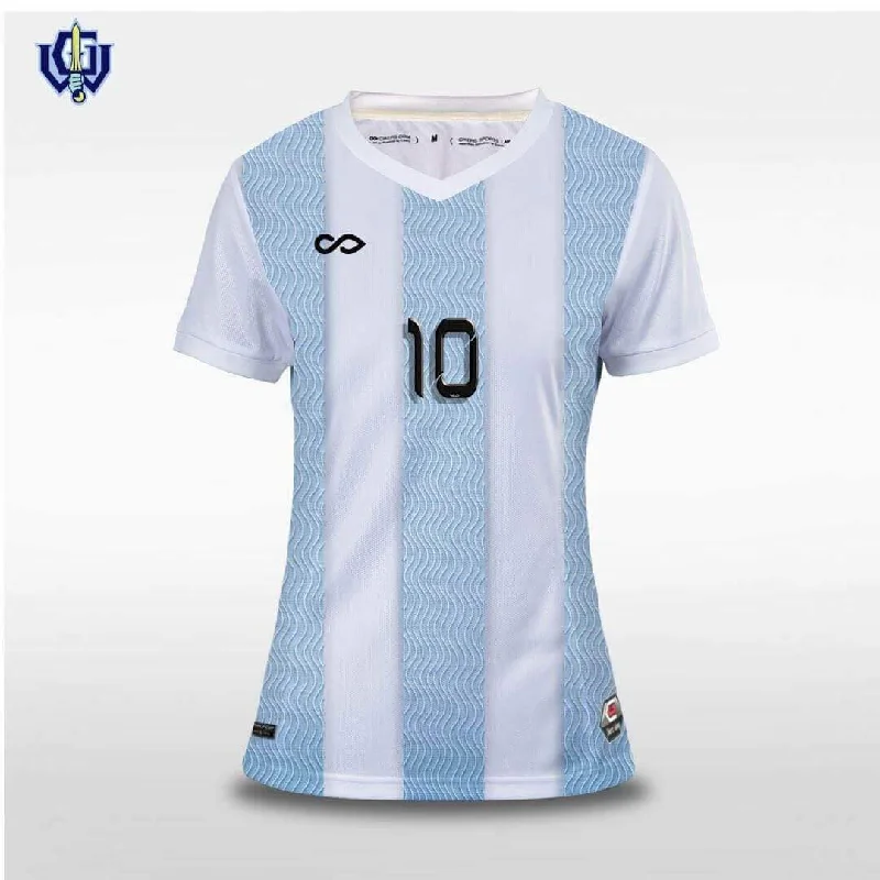Hand of God - Customized Women's Sublimated Soccer Jersey Silver Jersey Tee
