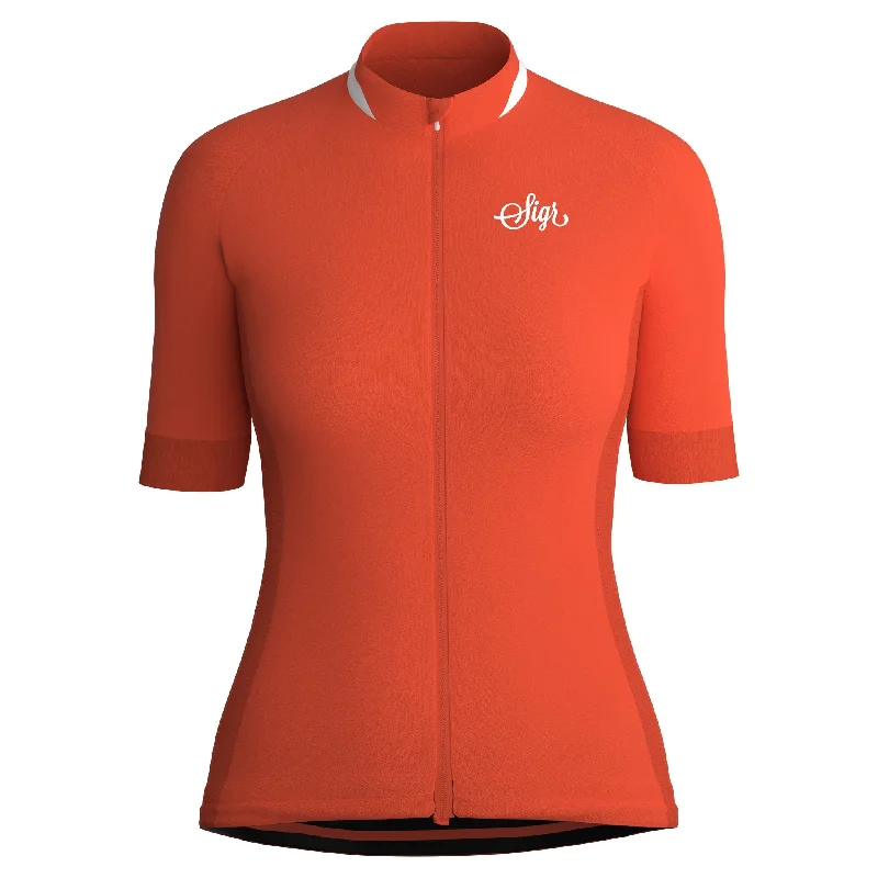 Havtorn Dawn Women's Orange Cycling Jersey Jet Black Jersey Tee