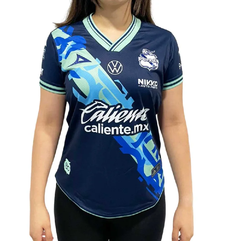 Jersey Pirma Mujer Visita Club Puebla 24-25 Azul Ribbed Jersey Tee