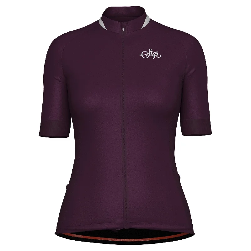 Lila Hortensia Women's Purple Cycling Jersey Ribbed Jersey Tee