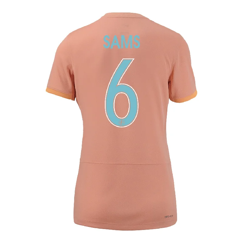 Women's Nike 2024 Orlando Pride Emily Sams Primary Citrus Replica Jersey Off Shoulder Jersey Top Women's Nike 2024 Orlando Pride Emily Sams Primary Citrus Replica Jersey Off Shoulder Jersey Top