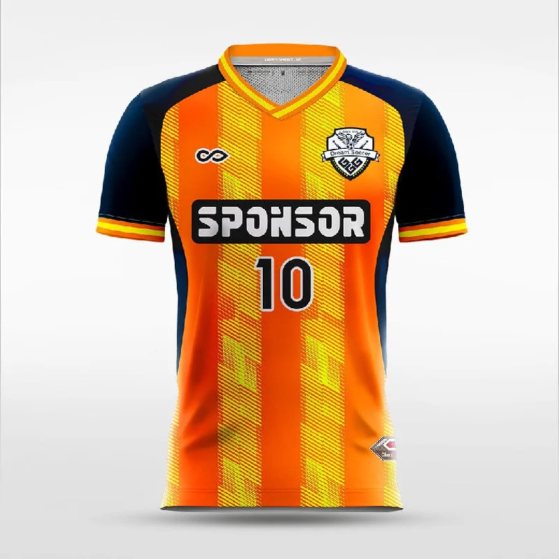 Orange Vertical Stripe - Women Custom Soccer Jerseys Raglan Summer Jersey Tee