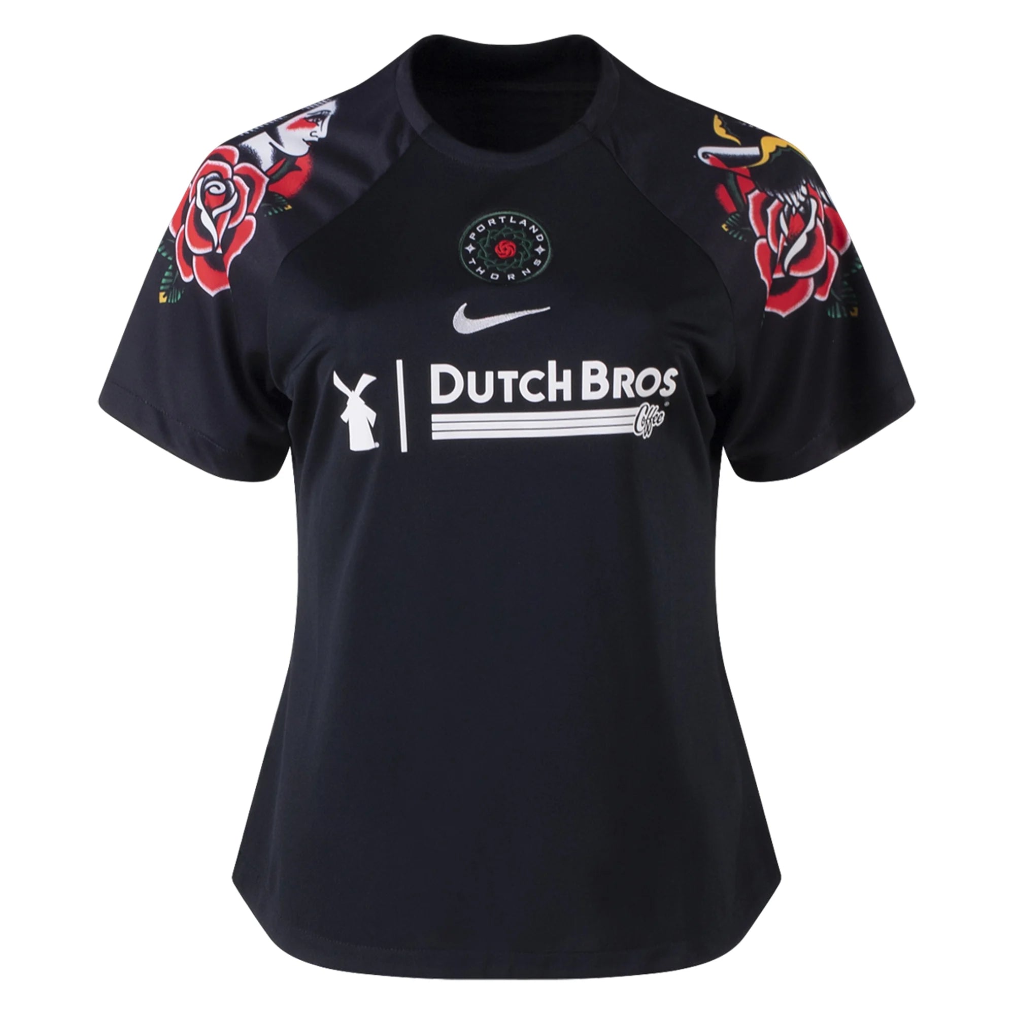 PORTLAND THORNS FC WOMEN'S SHORT SLEEVE 2023 TRAINING JERSEY V Neck Jersey Blouse