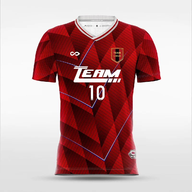 Red Diamond - Women Custom Soccer Jerseys Design Gradient Casual Jersey Blouse