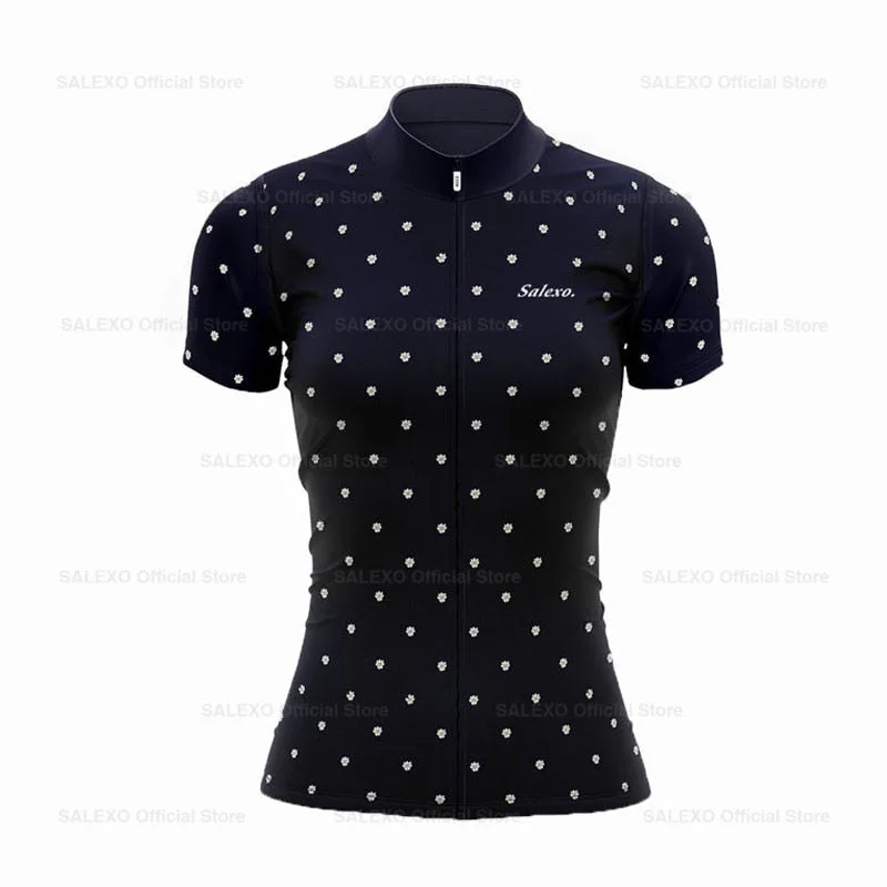 Salexo Women Polka Dot Cycling Jerseys (3 Variants) Travel Jersey Tee