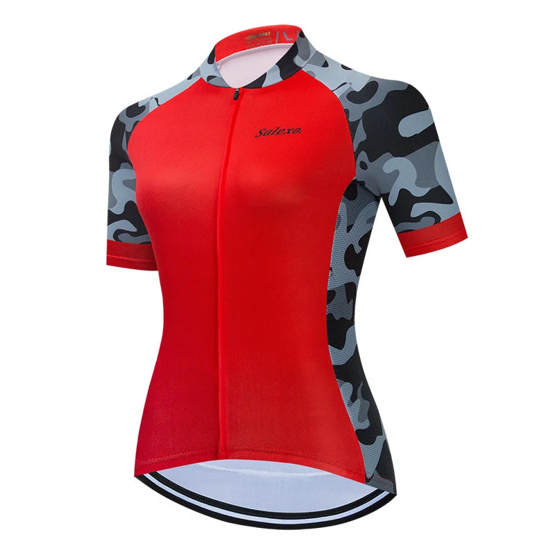 Salexo Women Side Sleeve Camouflage Cycling Jerseys (2 Variants) Comfortable Jersey Tee