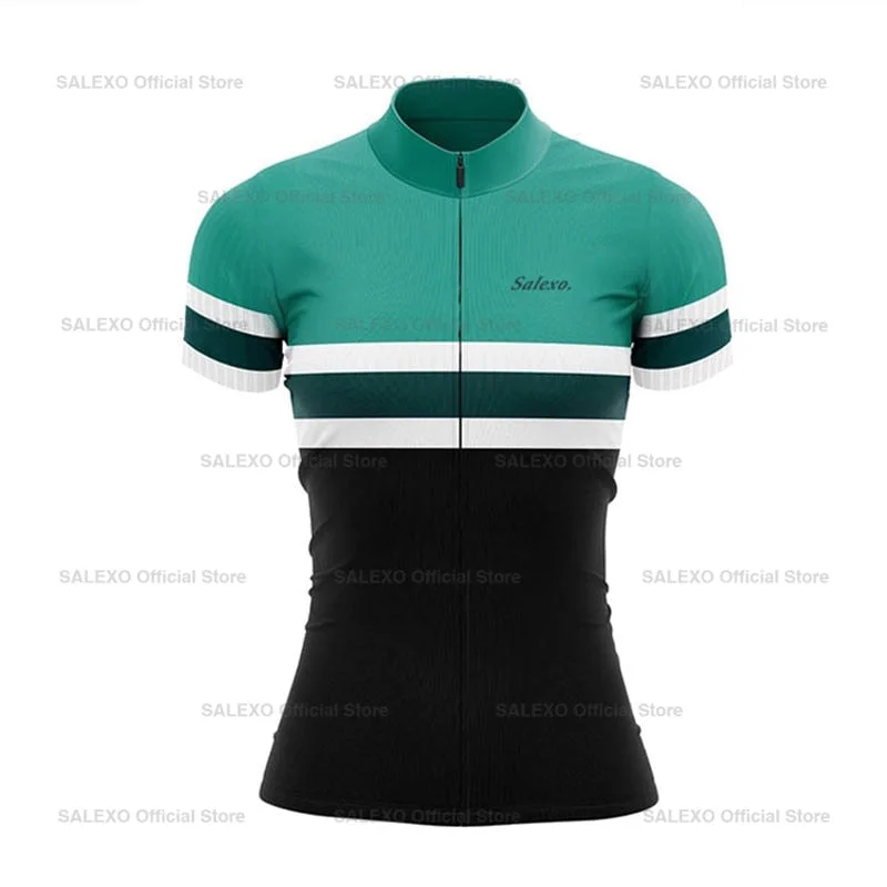 Salexo Women Summer Cycling Jersey Fashion Jersey Blouse
