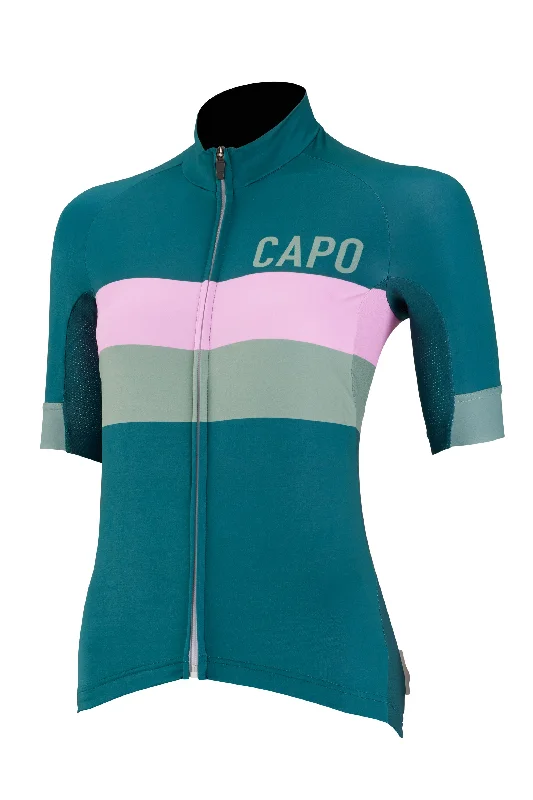 SC Donna Stripe Jersey Forest Green/Lilac/Sage Luxury Jersey Tee