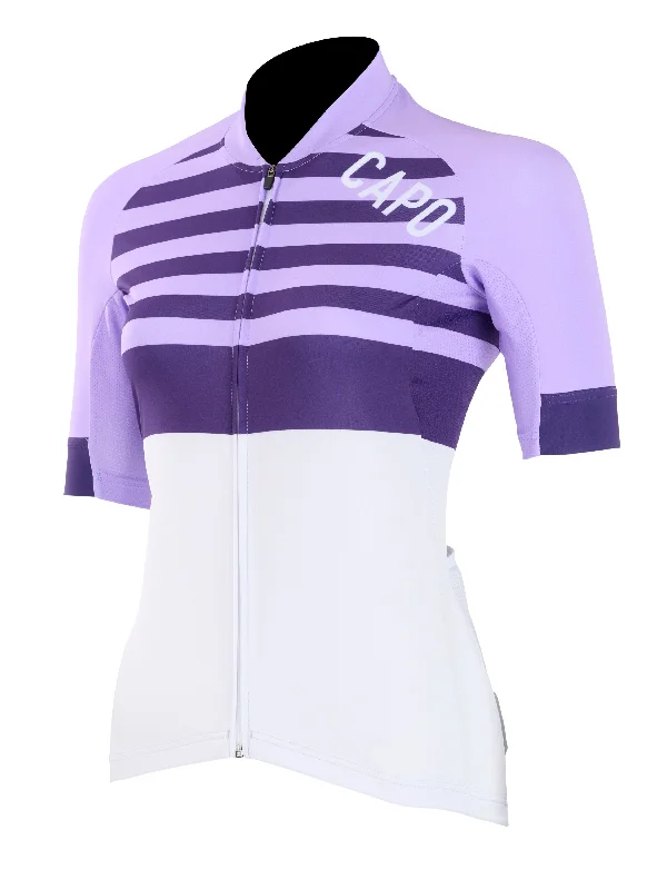 SC Women's Stripe Jersey Lavender/Purple/Grey Floral Jersey Blouse