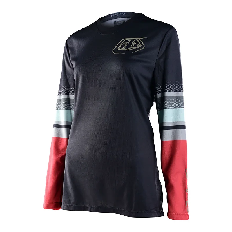Womens GP Jersey Warped Charcoal Long Sleeve Jersey Tee