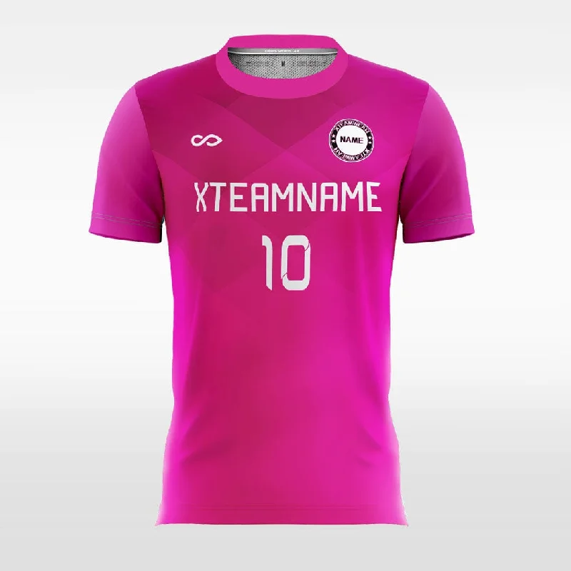 Vintage Neon Pink - Women Custom Soccer Jerseys Plaid Design Turquoise Jersey Tee