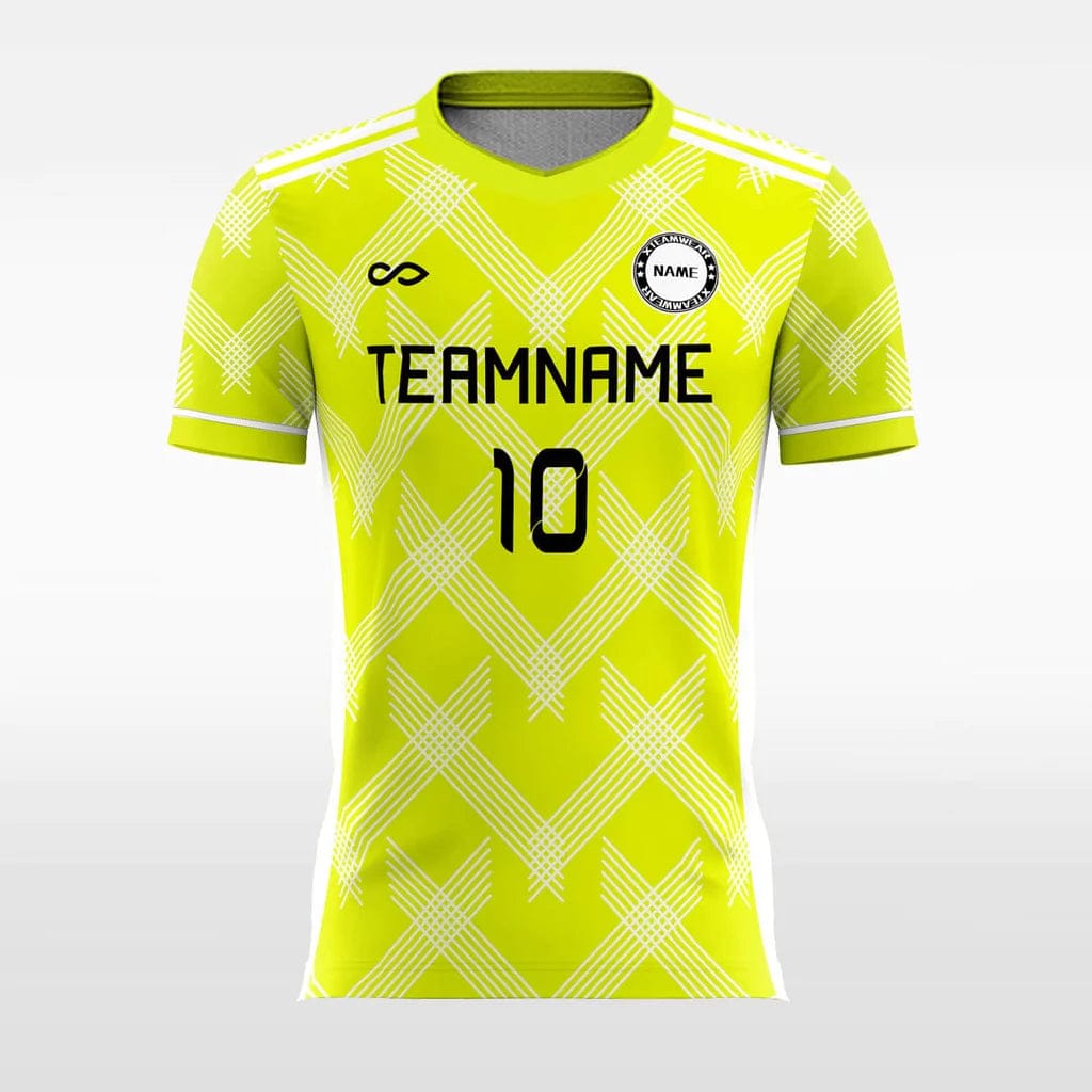 Vintage Yellow Check - Women Custom Soccer Jerseys Neon Design Handmade Jersey Tee