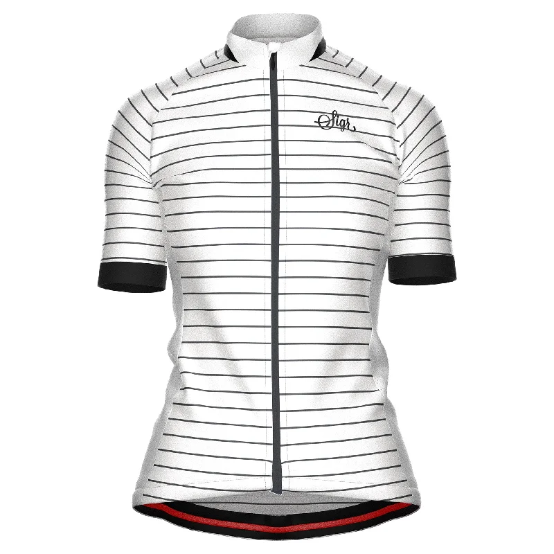 White Horizon Women's Cycling Jersey for Women Solid Color Jersey Shirt