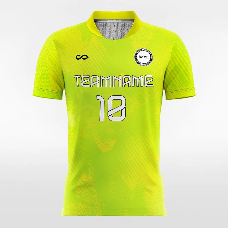 Yellow Graphic - Women Custom Soccer Jerseys Design Neon Textured Jersey Blouse