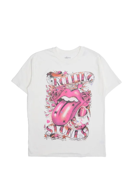 The Rolling Stones Graphic Relaxed Tee Ribbed T-Shirt High Neck Heavyweight