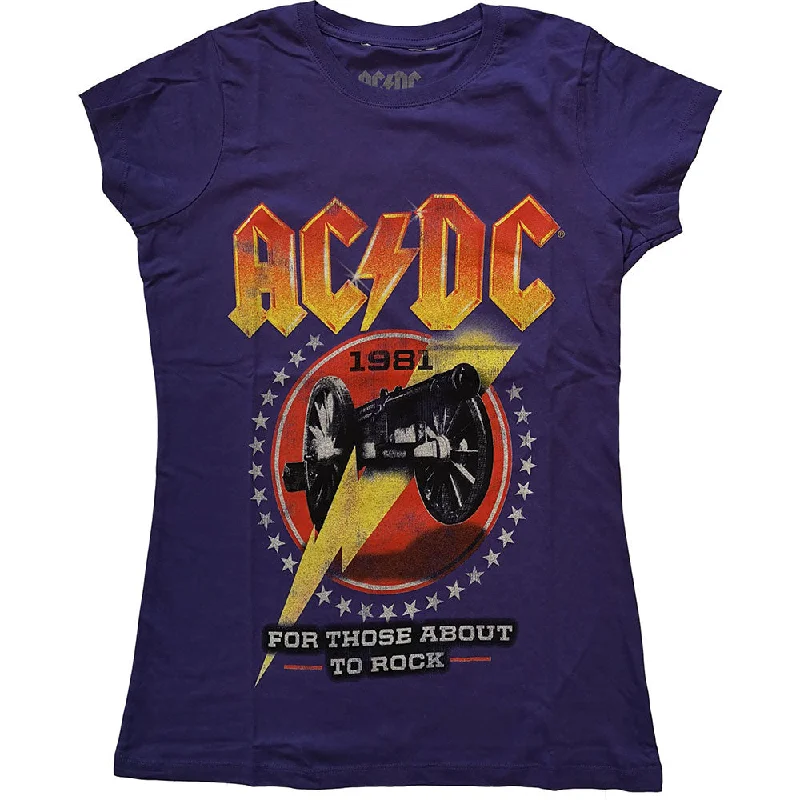 AC/DC For Those About To Rock '81 Ladies T-Shirt Boxy Fit Fitted Loose
