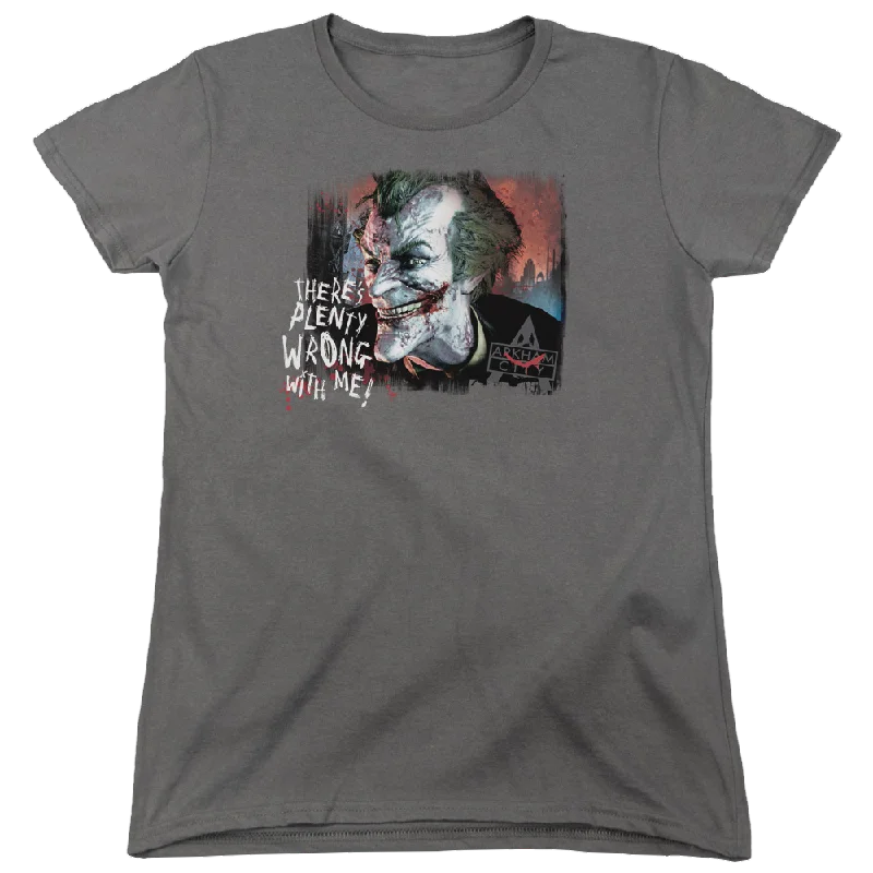 Batman - Arkham Plenty Wrong - Women's T-Shirt Welt Pockets Slit Pockets Flap Pockets Batman - Arkham Plenty Wrong - Women's T-Shirt Welt Pockets Slit Pockets Flap Pockets